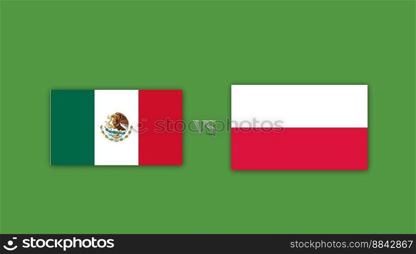 Mexico vs Poland Football Match Design Element.. Mexico vs Poland Football Match Design Element