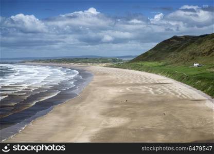 MGB911413. Landscapes. Award winning Rhosilli Bay beach landscape during Summer day in Wales
