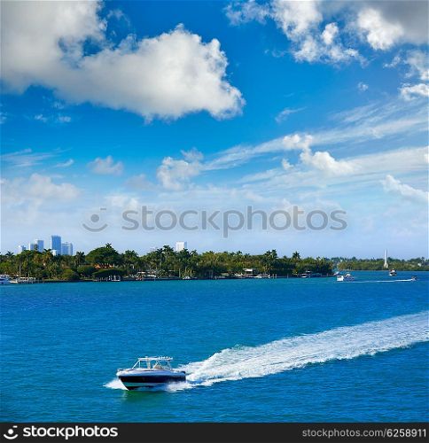 Miami Beach from MacArthur Causeway in Florida USA