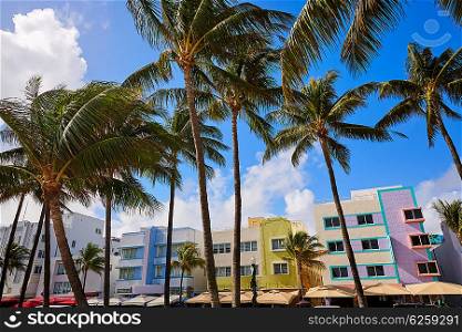 Miami Beach Ocean boulevard Art Deco district in florida USA