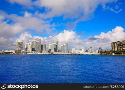 Miami downtown skyline in Florida USA sunny day