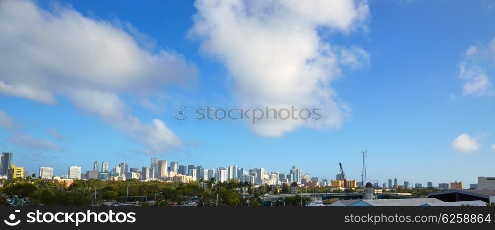 Miami downtown skyline panoramic view in florida USA