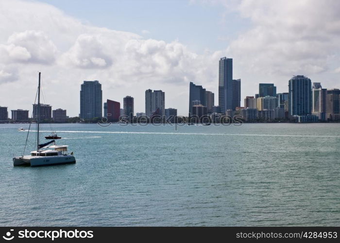 Miami skyline on a sunny day