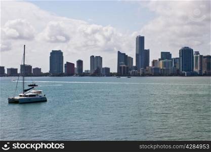 Miami skyline on a sunny day