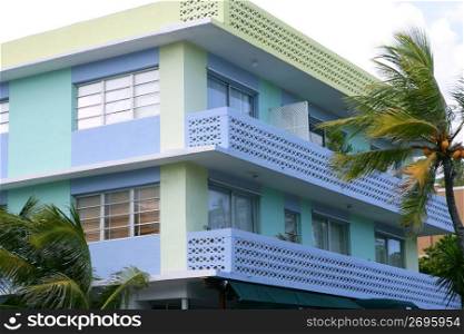 Miami South Beach Art Deco district with colorful buildings and palm trees