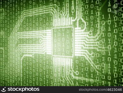 Micro circuit. Background image of micro circuit with binary code