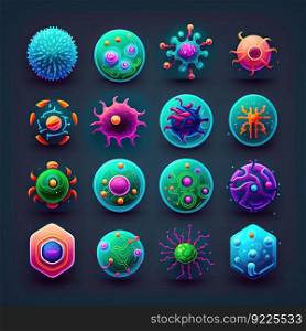 microbe virus bacteria ai generated. infection illness, flu biology, microbiology cell microbe virus bacteria illustration. microbe virus bacteria ai generated