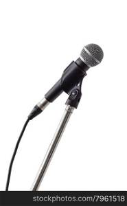 Microphone and stand isolated on white background
