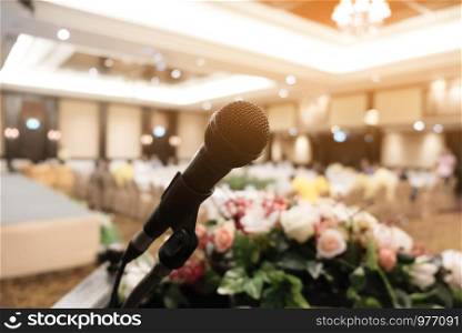 Microphone in meeting room for a conference or seminar room
