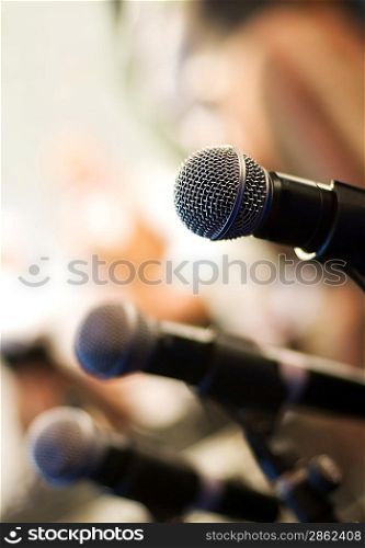 Microphone on abstract blurred background (shallow DoF)