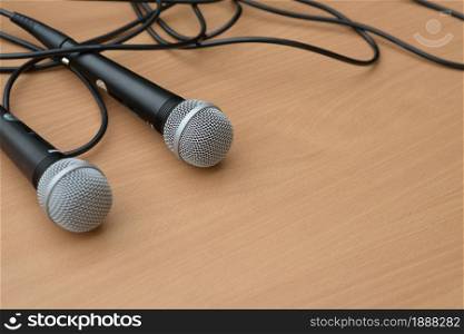 Microphone on table in seminar talk