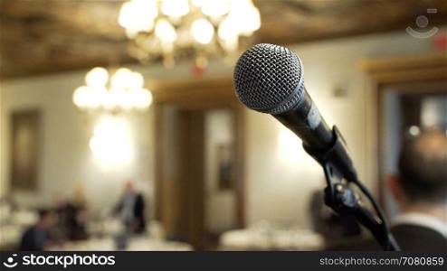 Microphone on the stage at an event