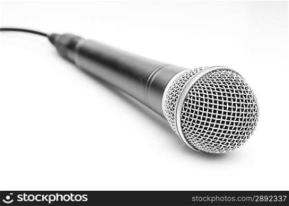 Microphone over light gray background