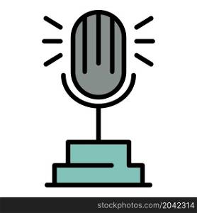 Microphone radio ester icon. Outline microphone radio ester vector icon color flat isolated. Microphone radio ester icon color outline vector