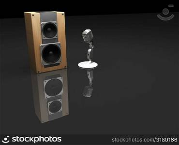 Microphone with speaker