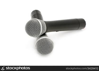 Microphones isolated on a white background