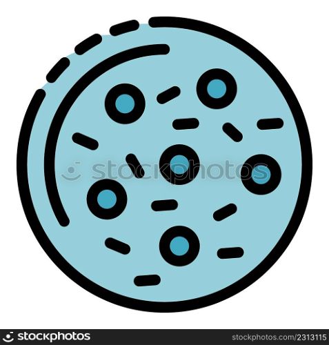 Microscope microorganism icon. Outline microscope microorganism vector icon color flat isolated. Microscope microorganism icon color outline vector