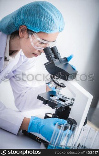 microscope using in laboratory, science technology