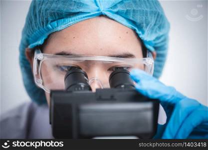 microscope using in laboratory, science technology