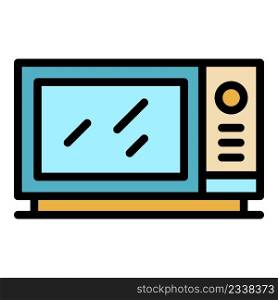 Microwave icon. Outline microwave vector icon color flat isolated. Microwave icon color outline vector
