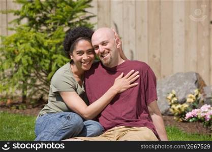 Mid adult couple in garden