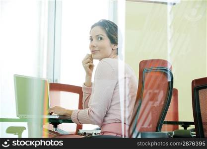 Mid-adult office worker in office