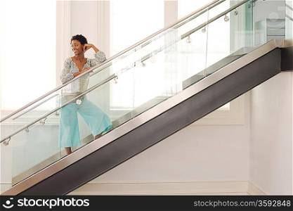 Mid-adult woman on stairs