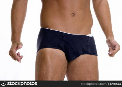 Mid section view of a man wearing underwear