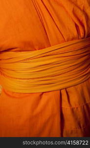 Mid section view of a monk, Wat Sri Soda, Chiang Mai, Thailand