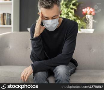 mid shot worried man with mask therapy office