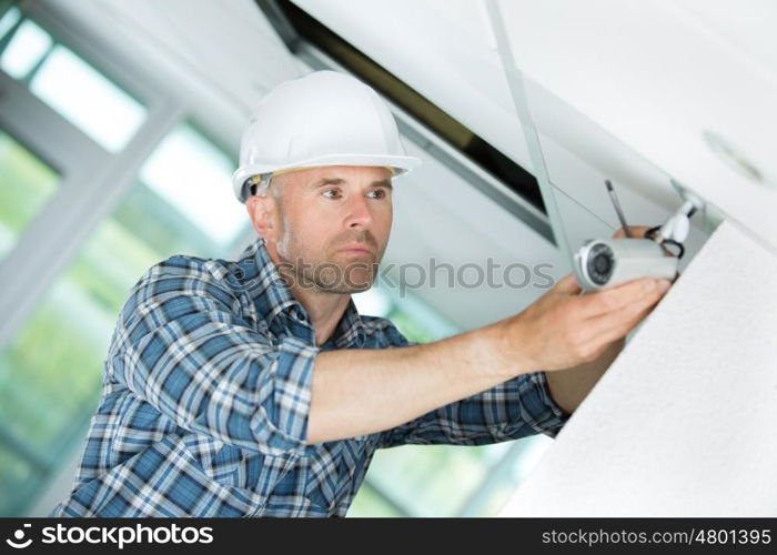 middle-age contractor working