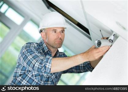 middle-age contractor working
