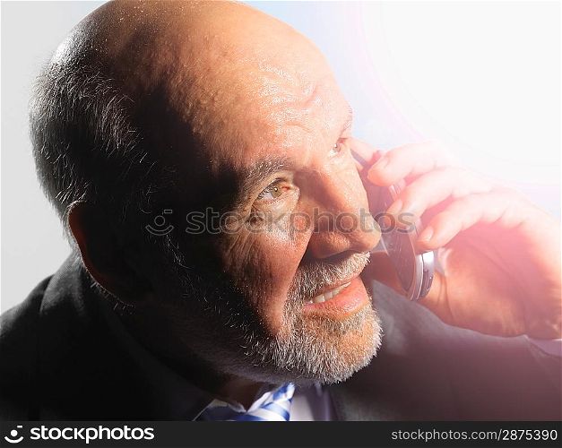 Middle Aged Businessman Talking on Cell Phone