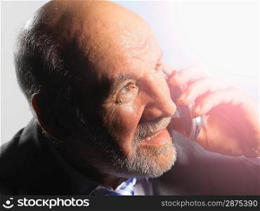 Middle Aged Businessman Talking on Cell Phone