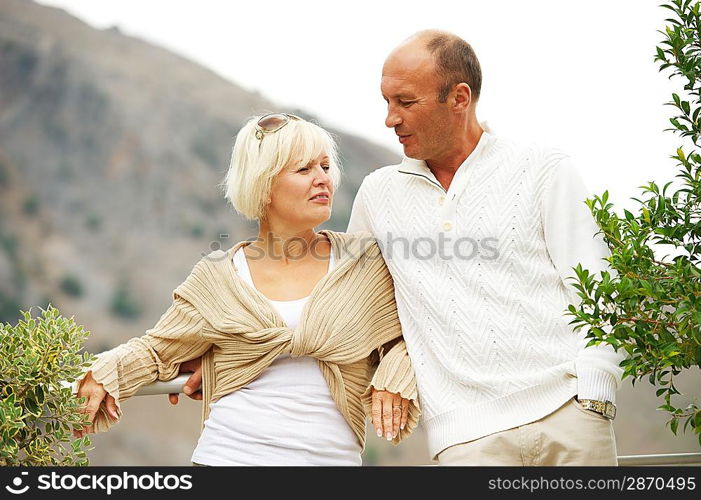 Middle-aged couple outdoors