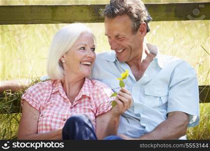 Middle Aged Couple Relaxing In Countryside