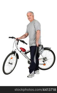 Middle-aged man with bike