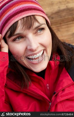 Middle Aged Woman Dressed For Cold Weather