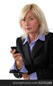 Middle-aged woman with cellphone