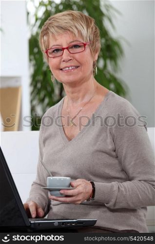 Middle-aged women drinking coffee
