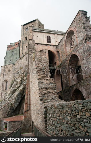 Middle ages abbey in Torino ruins Piemonte attraction