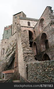 Middle ages abbey in Torino ruins Piemonte attraction