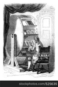 Middle validate tangles, No homework, vintage engraved illustration. Magasin Pittoresque 1846.