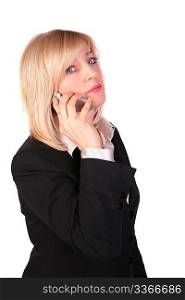 Middleaged businesswoman with cellphone
