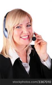 Middleaged woman with headset 2