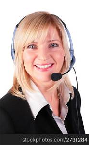 Middleaged woman with headset 3