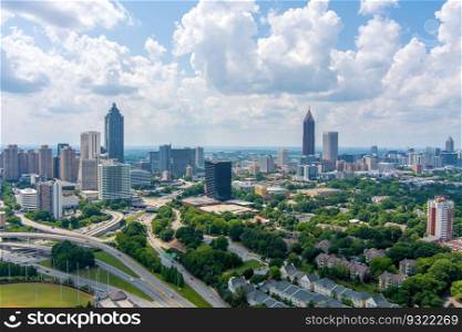 Midtown and Downtown Atlanta, Georgia in May 2023. Midtown and Downtown Atlanta, Georgia