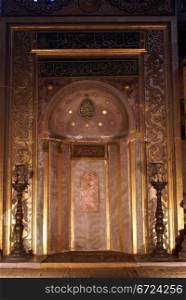 Mihrab inside Hagya Sophya mosque in Istanbul, Turkey
