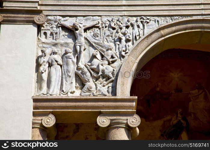 milan in italy old church concrete wall brick the abstract background stone