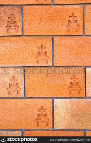 milan in italy old church concrete wall brick the abstract background stone